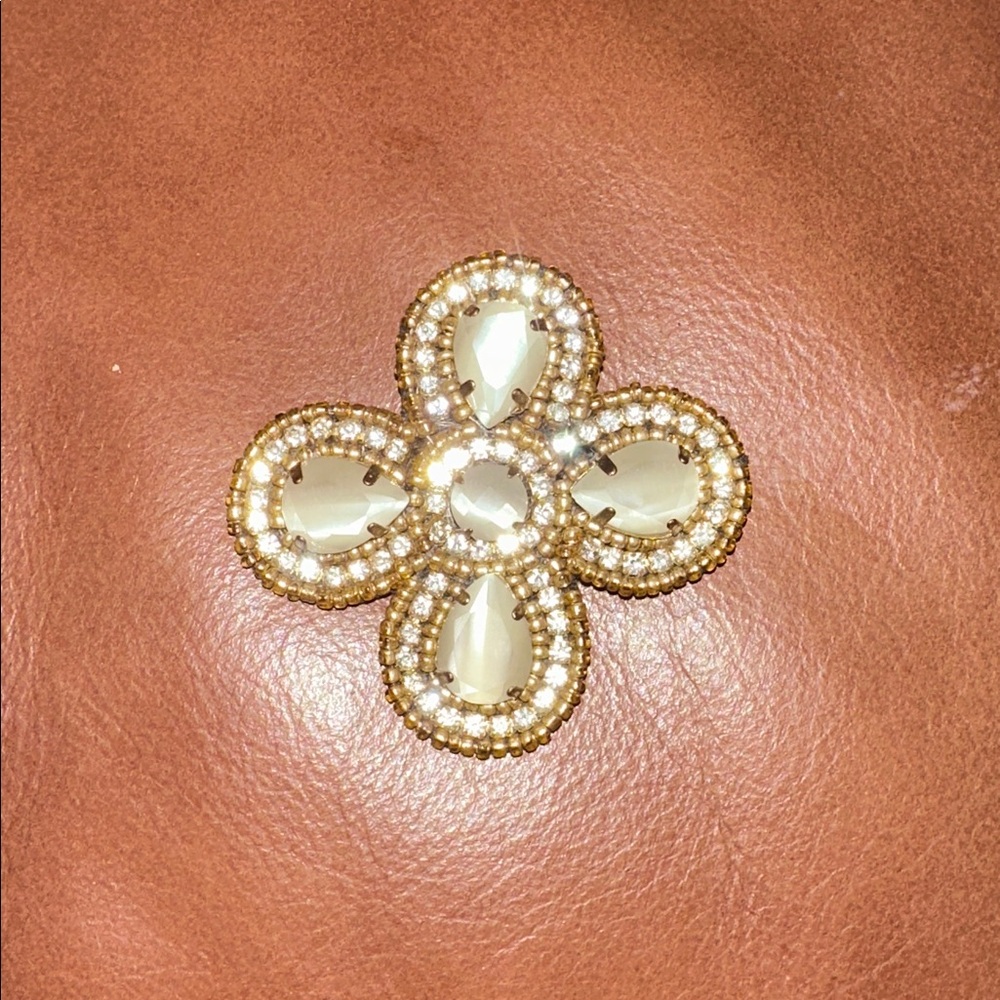 Gold and Silver Beaded Brooch